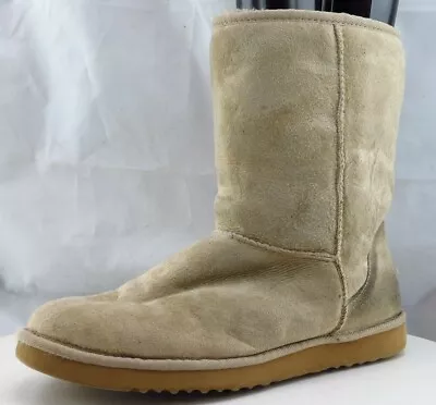 UGG Boot Sz 8 M Shearling Style Beige Leather Women 5825 • $19.25