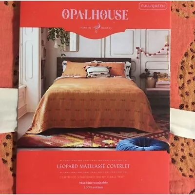 Opalhouse Leopard Matelasse Coverlet Full/Queen Size Orange Animal Print Light • $60