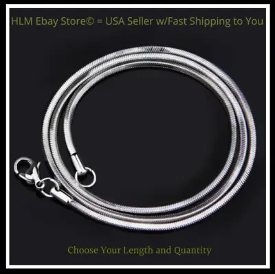 $2.99 • Buy Sterling Silver SNAKE Chain Necklace 1mm 925 Italian 16 , 18 , 20 , 22  24 