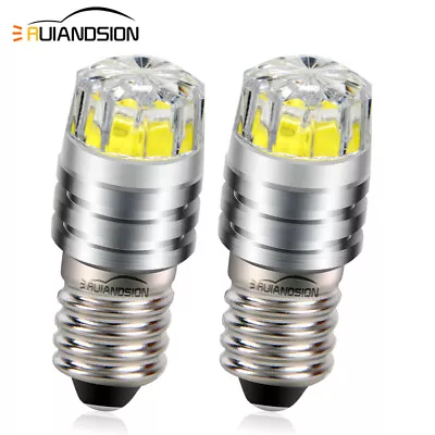 DC 3V 6V 12V E10 COB 2W LED Screw Base Torch Bulb Bike Lamp White/ Warm/ Yellow • £19.19