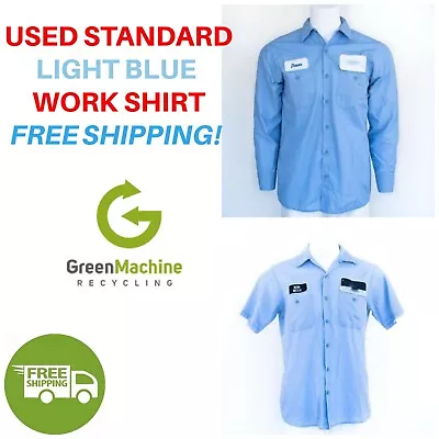 Used Work Shirts Cintas Redkap Unifirst G&K LIGHT BLUE FREE SHIP • $10.99