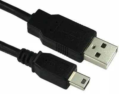 Mini USB Cable Charger Lead A To 5 Pin Mini B Sync Charge 0.5m 1m 2m 3m 5m • £2.95