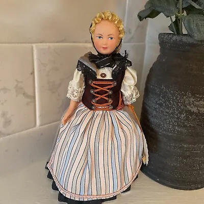 Vintage Swiss Jointed Vinyl Doll 8”T Gorgeous Excellent Condition (E) • $33