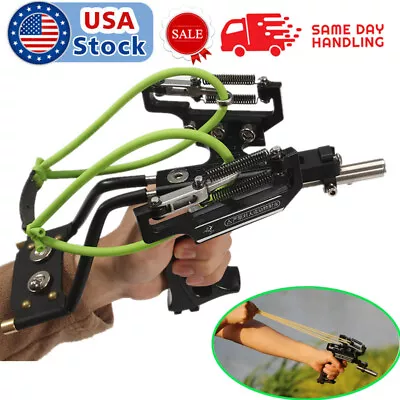 Pro Hunting Fishing Slingshot Heavy Duty High Velocity Catapult Laser Shoot Set • $38.99