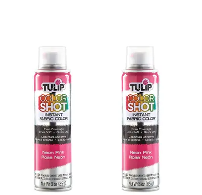 Tulip Colour Shot Fabric Spray Paint 103.5ml Neon Pink 34293 Ink Dye X 2 • £7.95