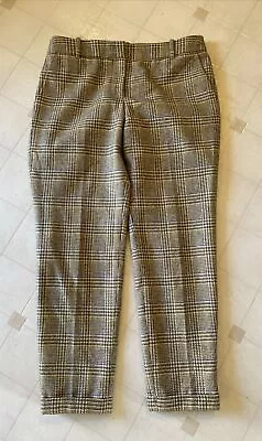 J.Crew Cafe Capri 100% Wool Plaid Pants Size 4 Beige Lined • $34.99