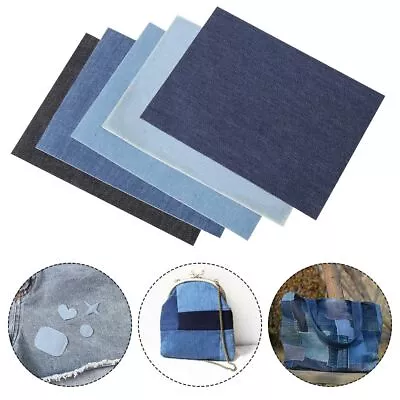 Denim Fabric Iron On Patches For Clothing Jeans Jacket Repair Patches DIY Craft • £3.91