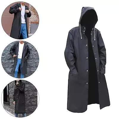 Waterproof Rain Poncho Reusable Hiking  Jacket Rainwear With Hood Long Sleeves • $22.95