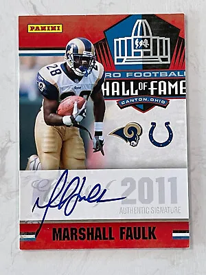 2011  Panini Hall Of Fame MARSHALL FAULK Autograph Auto HOF Rams Colts • $110