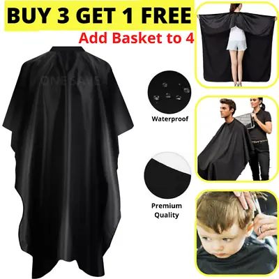 £17.99 • Buy Professional Hairdressing Cut Gown Cape Hair Cutting Barber Apron Salon Black UK