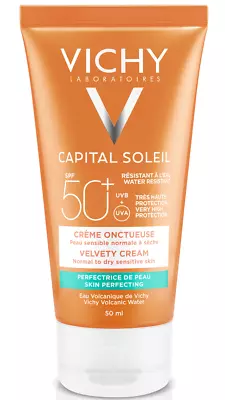 Face Cream VICHY CAPITAL SOLEIL VELVETY SPF50 Normal To Dry Skin 50ml 1.7 Fl Oz • $47.90