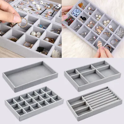 Jewelry Display Stand Tray Necklace Ring Earring Holder Organizer Box Storage • $8.79