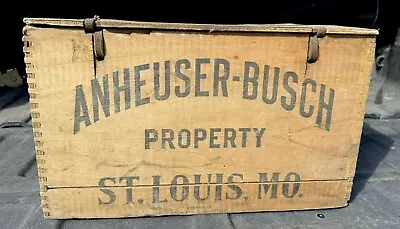 Anheuser Busch Wood Beer Crate Budweiser Vintage Antique 1942 Tax Stamp Vtg • $99