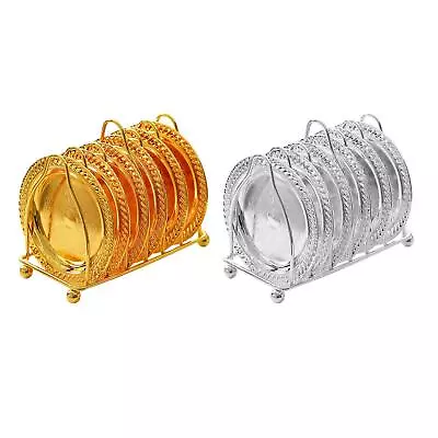 Metal Cabinet Dish Rack Organizer Non Mat Cocktail Metal Coaster Plate Rack • $24.13