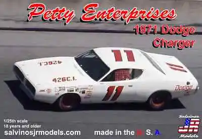 £40.64 • Buy Salvinos JR Models Petty Enterprises 1971 Dodge Charger 1/25 Plastic Model Kit
