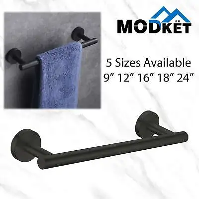 Modern Matte Black Towel Bar Rail Stainless Steel Wall Mounted Bathroom Storage • $23.79