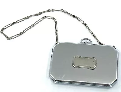 Elgin American EAM 1920s Dance Duo Compact With Wristlet Chain Powder Rouge Vtg • $50