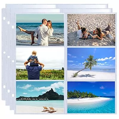 20 Pack 4x6  Photo Album Refill Pages 12x12 For 3 Ring Binder Album Ultra-Cl... • $28.42