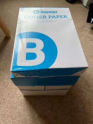 Banner Printing A4 White Paper 80gsm Printer Copier 5 Reams Of 500 Sheets Box • £14.99
