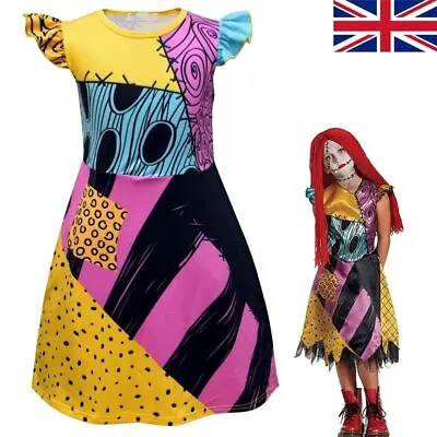 £8.49 • Buy GB The Nightmare Before Christmas Sally Cosplay Dress Halloween Kid Girl Costume
