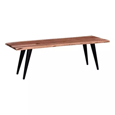 Primo International Palmerston Modern Wood And Metal Dining Bench In Brown • $181.23