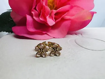 $399 • Buy Pandora 14ct Yellow Gold Cherry Blossom Earrings Pink Enamel 250318En40 Studs