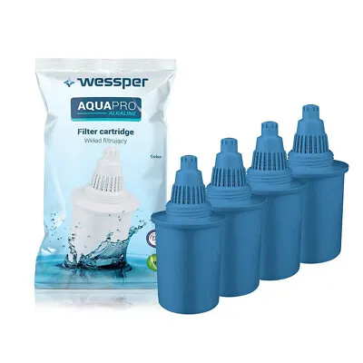 £23.50 • Buy 4x Alkaline Filters For Wessper Water Filter Jug, Blue