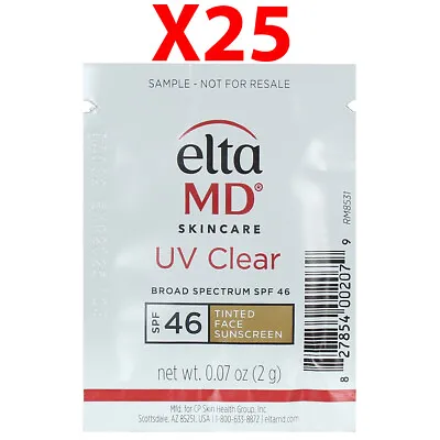 Elta MD Tinted UV Clear Broad Spectrum SPF 46 0.07oz/2g SAMPLE SET OF 25 • $20.09