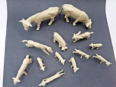 Marx Vintage Farm Animals Lot Of 13 Off White Cows Pigs Horse Sheep  • $20