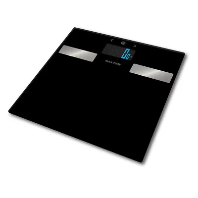 Salter Glass Body Analyser Digital Bathroom Scales Ultra Slim 10 Memory 9174BK • £29.99