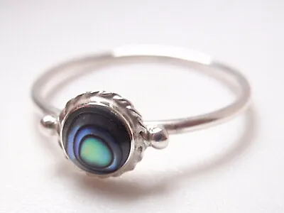 Small Abalone Ring 925 Sterling Silver Size 6  7  8 • $7.99