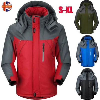 Mens Winter Warm Fleece Jacket Coats Lining Thick Waterproof Mountain Jackets UK • £19.59