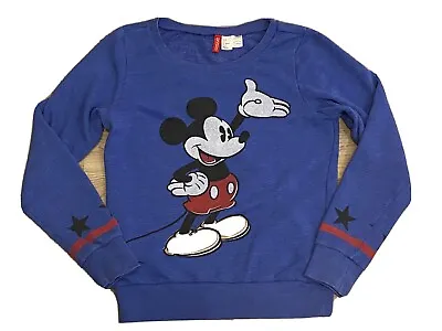 Vintage Style Mickey Mouse Disney Crewneck Sweatshirt Blue Size 6 Small • $18.99