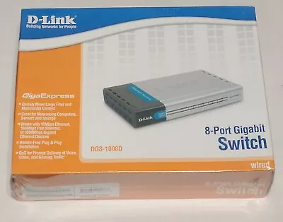 D-Link DGS-1008D 8-Port Gigabit Switch New Sealed • $39.95