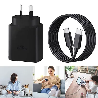 For Samsung 25W/45W Super FAST Wall Charger PD Adapter & Type C USB-C Cable S23 • $14.20