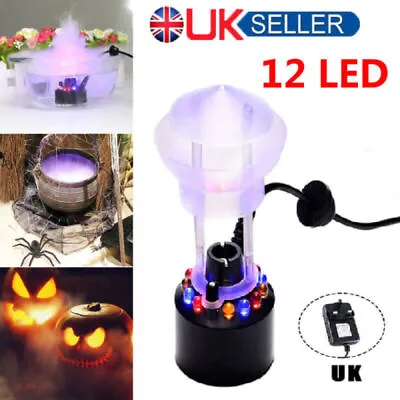 12 LED Mist Maker Fogger Atomizer Fish Tank Water Fountain Pond Fog Machine UK • £8.19