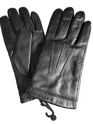 Mens Thinsulate 40 Gram Thermal  Winter Leather Black Driving Gloves Medium • $25.20