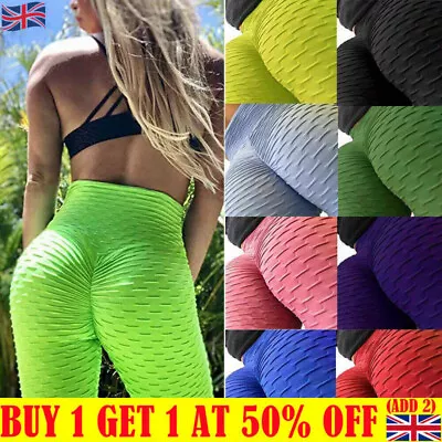 £7.99 • Buy Women Anti-Cellulite Gym Sport Yoga Pants,Push Up Tik Tok Leggings,Bum Butt-Lift