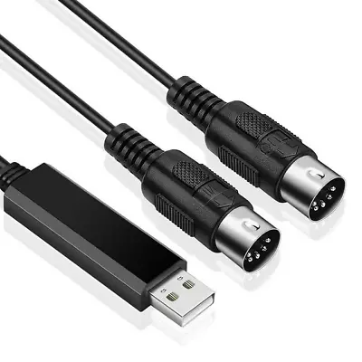 USB MIDI Cable Converter USB Interface To In-Out MIDI Cord For PC/Laptop-Keyboar • $9