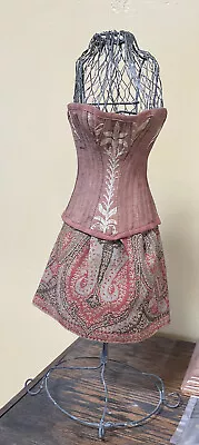 Vintage Antique Wire Metal Dress Form 16” Tall Display Mannequin Orig.corset • $85