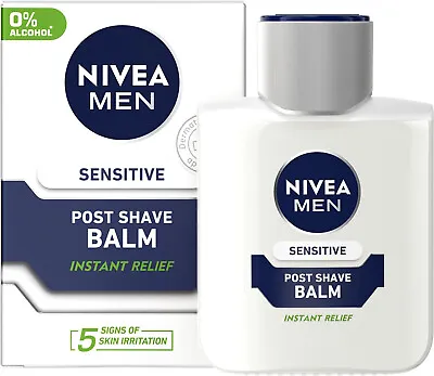 NIVEA MEN Instant Relief - Sensitive Post Shave Balm With 0% Alcohol 100ml • £5.09