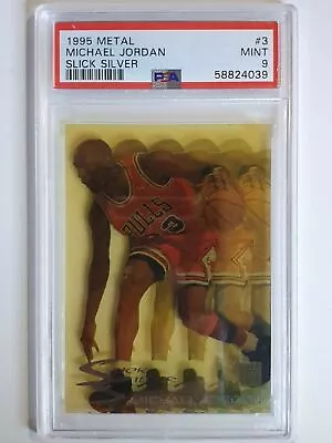 1995 Metal Michael Jordan #3 SLICK SILVER Acetate SP - PSA 9 • $418.90