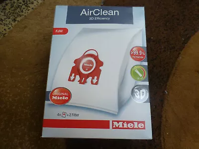 Miele Vacuum Cleaner Canister FJM Air Clean DUST BAG Box With 4 BAGS • $18.99