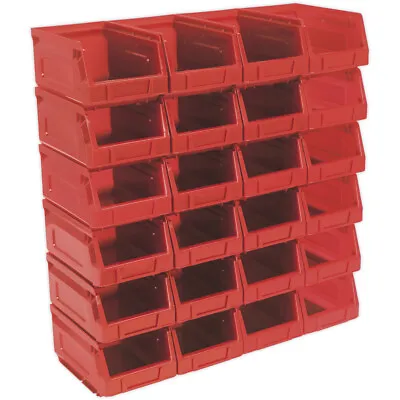 24 PACK Red 105 X 165 X 85mm Plastic Storage Bin - Warehouse Parts Picking Tray • £85.99