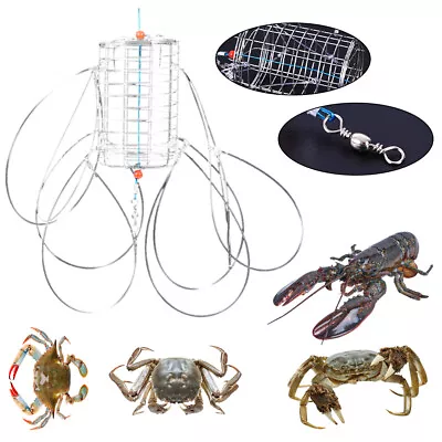 Metal Crab Lobster Trap Snare Cage Pot Pier Boat Rod Beach Sea Fishing Bait Trap • $8.04