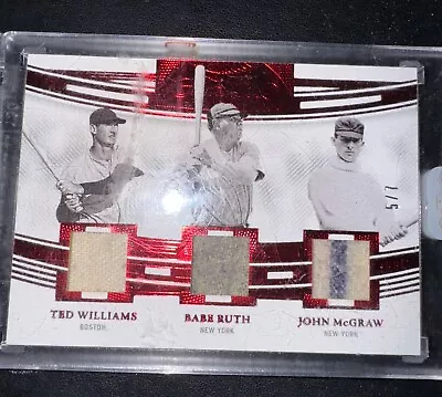2022 Flawless  TLM-TBJ  Game Used Material Babe Ruth  Ted Williams  McGraw 5/7 • $599.99