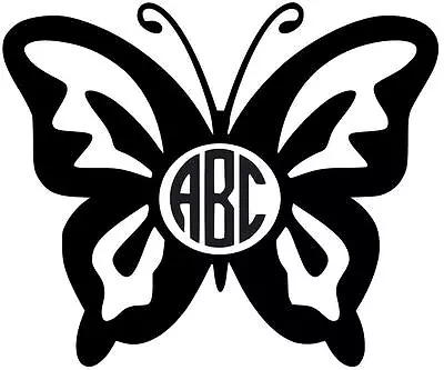 Custom Butterfly Monogram Initials Personalized Vinly Decal U Pick SIZE + COLOR • $6.99