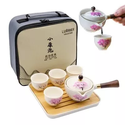 Magic Teapot Travel Set With 360° Rotation Teapot And Infuser 4 Cups (Sakura) • $35.99