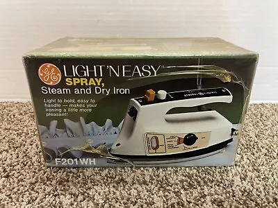 NEW! SEALED! Vintage General Electric LIGHT'N EASY STEAM & DRY IRON F201WH • $49.99