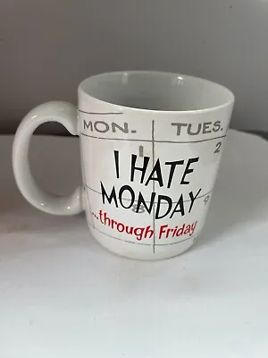 Carlton Cards I HATE MONDAY...THROUGH FRIDAY Stoneware Coffee Mug Cup W Box VINT • $11